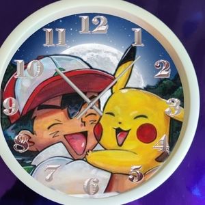 Ash n picachu wall clock